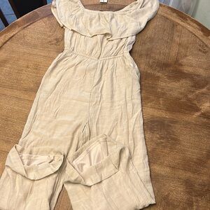 Beige Jumper, strapless with pockets